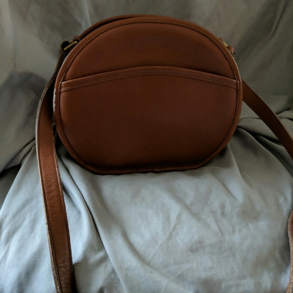 Brown Round Coach Leather bag